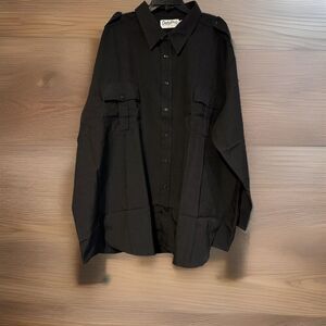 Duty Pro Long Sleeve Button Down Long Sleeve Shirt 4XL X Long Black Uniform